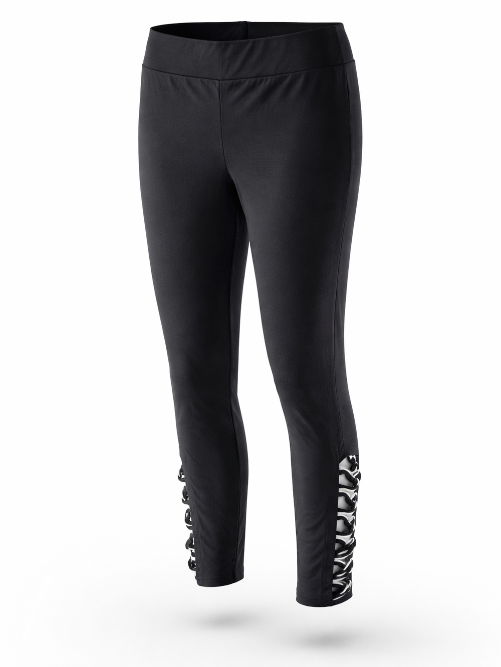 Rosegal Black Stretch Ponte Leggings with Side Seam